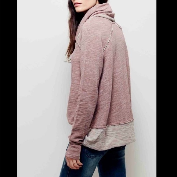 Free People Beach Pink Cocoon Cowl Neck Pullover Two Body Sweater - Picture 10 of 10